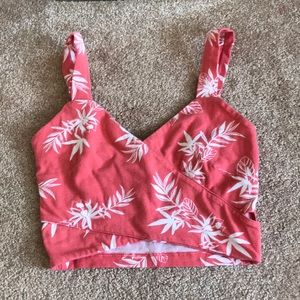 Pink cropped tank top